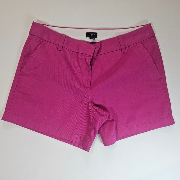 J. Crew Chino Shorts Womens 8 Magenta Casual Summer Preppy Classic Fit Vacation - Picture 1 of 4